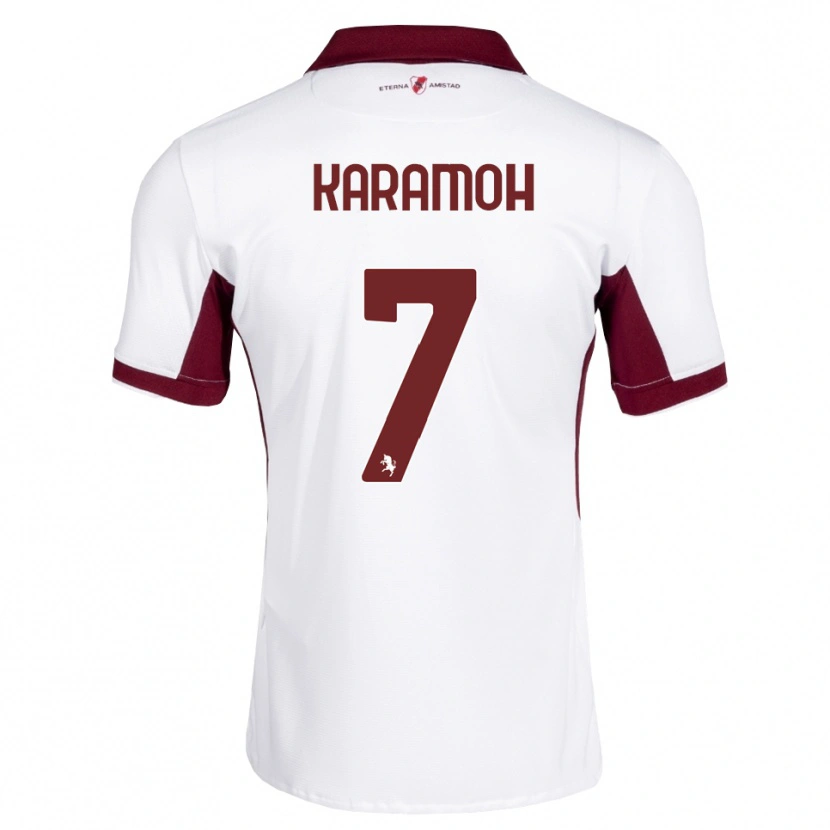 Danxen Homem Camisola Yann Karamoh #7 Bordô Branco Vermelho Alternativa 2026/27 Camisa Brasil