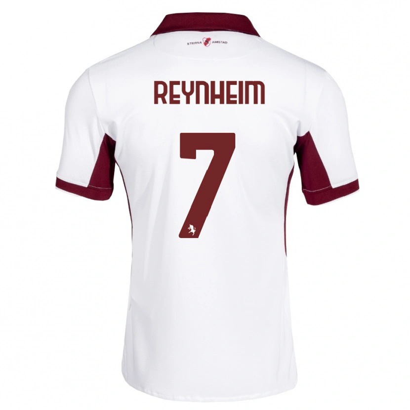 Danxen Homem Camisola Dávid Reynheim #7 Bordô Branco Vermelho Alternativa 2026/27 Camisa Brasil