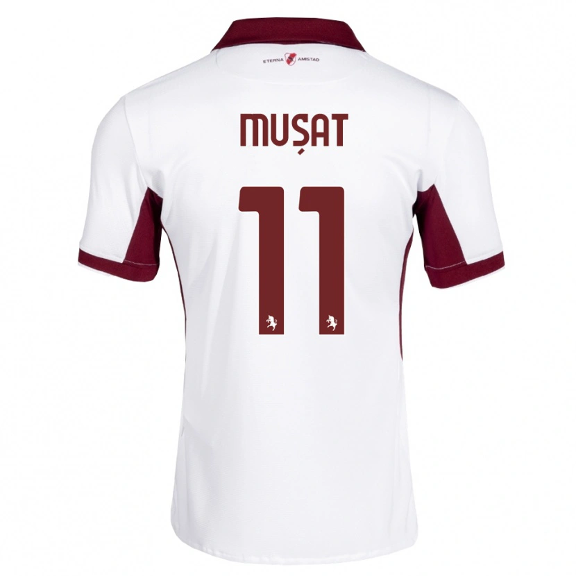 Danxen Homem Camisola Nicolas Mușat #11 Bordô Branco Vermelho Alternativa 2026/27 Camisa Brasil
