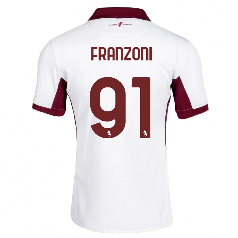 Danxen Homem Camisola Nicolò Franzoni #91 Bordô Branco Vermelho Alternativa 2026/27 Camisa Brasil