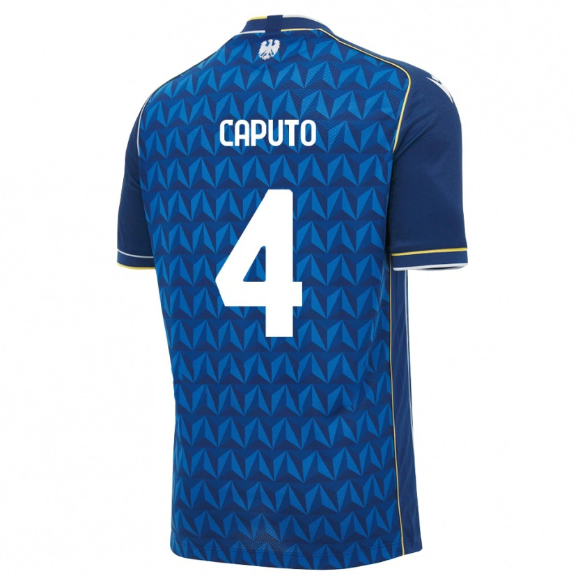 Danxen Homem Camisola Luigi Caputo #4 Azul Real Branco Azul Alternativa 2026/27 Camisa Brasil