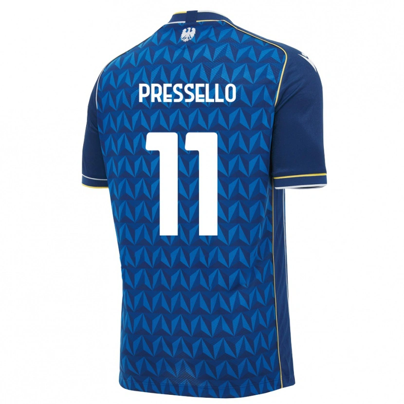 Danxen Homem Camisola Matteo Pressello #11 Azul Real Branco Azul Alternativa 2026/27 Camisa Brasil