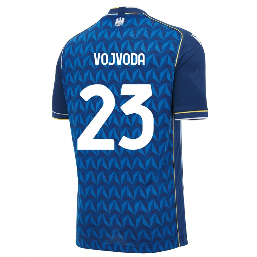 Danxen Homem Camisola Mërgim Vojvoda #23 Azul Real Branco Azul Alternativa 2026/27 Camisa Brasil