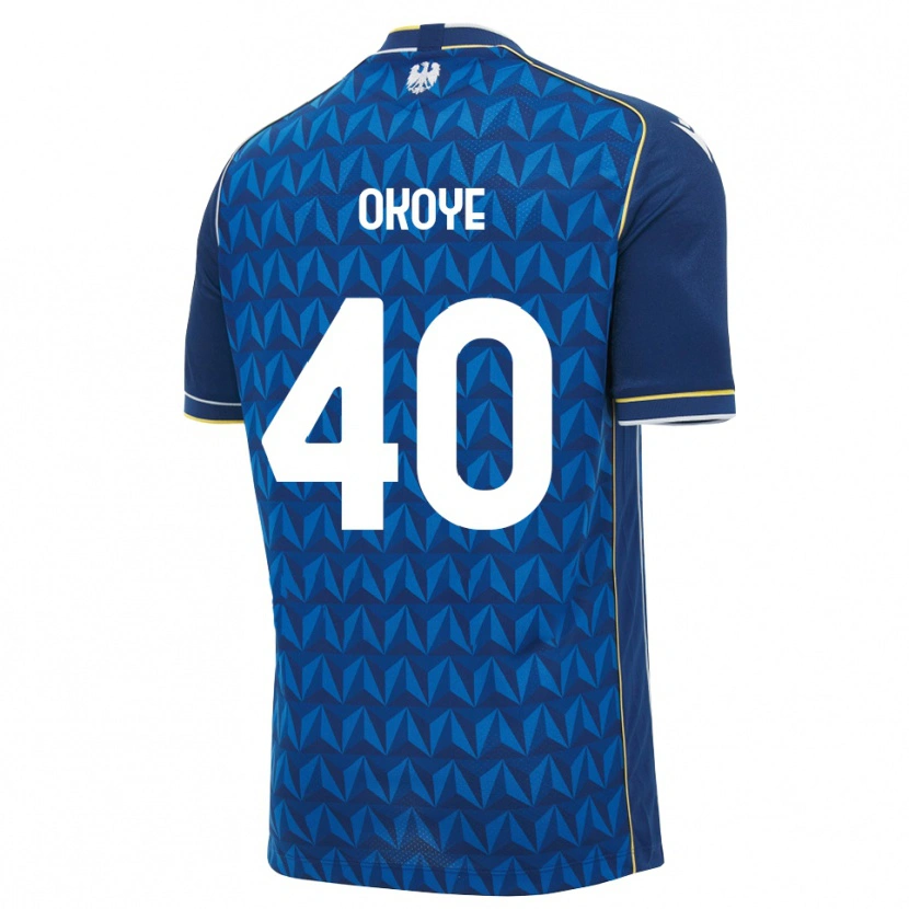 Danxen Homem Camisola Maduka Okoye #40 Azul Real Branco Azul Alternativa 2026/27 Camisa Brasil