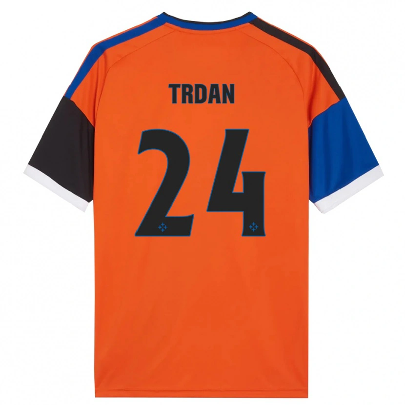 Danxen Homem Camisola Miha Trdan #24 Laranja Azul Preto Branco Alternativa 2026/27 Camisa Brasil