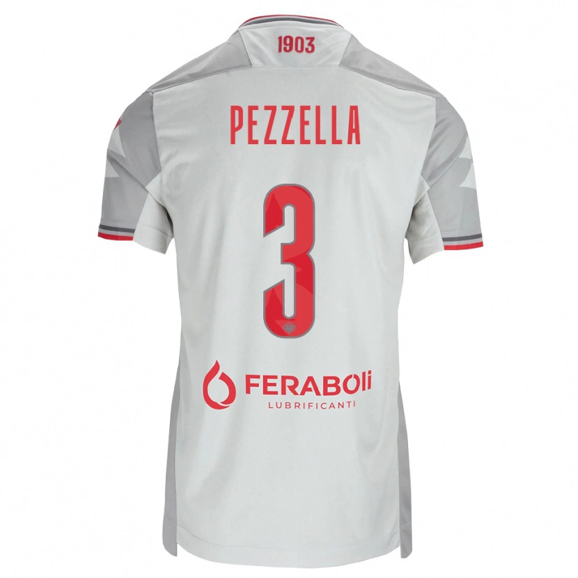 Danxen Homem Camisola Giuseppe Pezzella #3 Cinza Branco Vermelho Alternativa 2026/27 Camisa Brasil