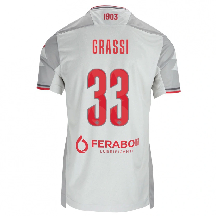 Danxen Homem Camisola Alberto Grassi #33 Cinza Branco Vermelho Alternativa 2026/27 Camisa Brasil