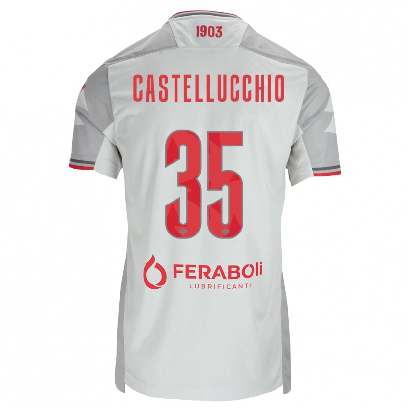 Danxen Homem Camisola Gabriele Castellucchio #35 Cinza Branco Vermelho Alternativa 2026/27 Camisa Brasil