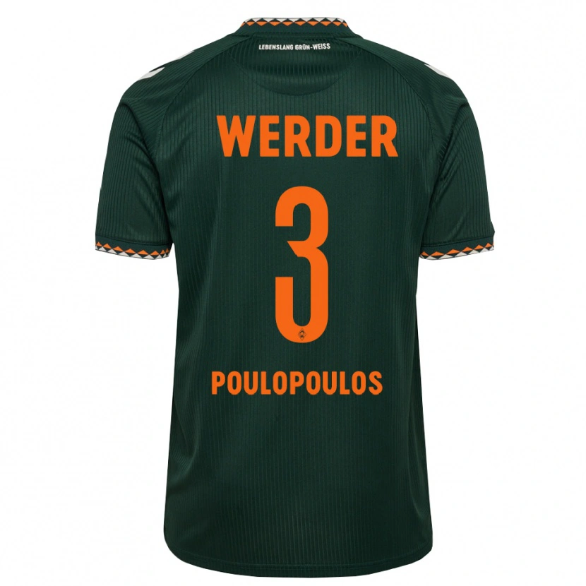 Danxen Homem Camisola Andreas Poulopoulos #3 Verde Escuro Laranja Branco Alternativa 2026/27 Camisa Brasil