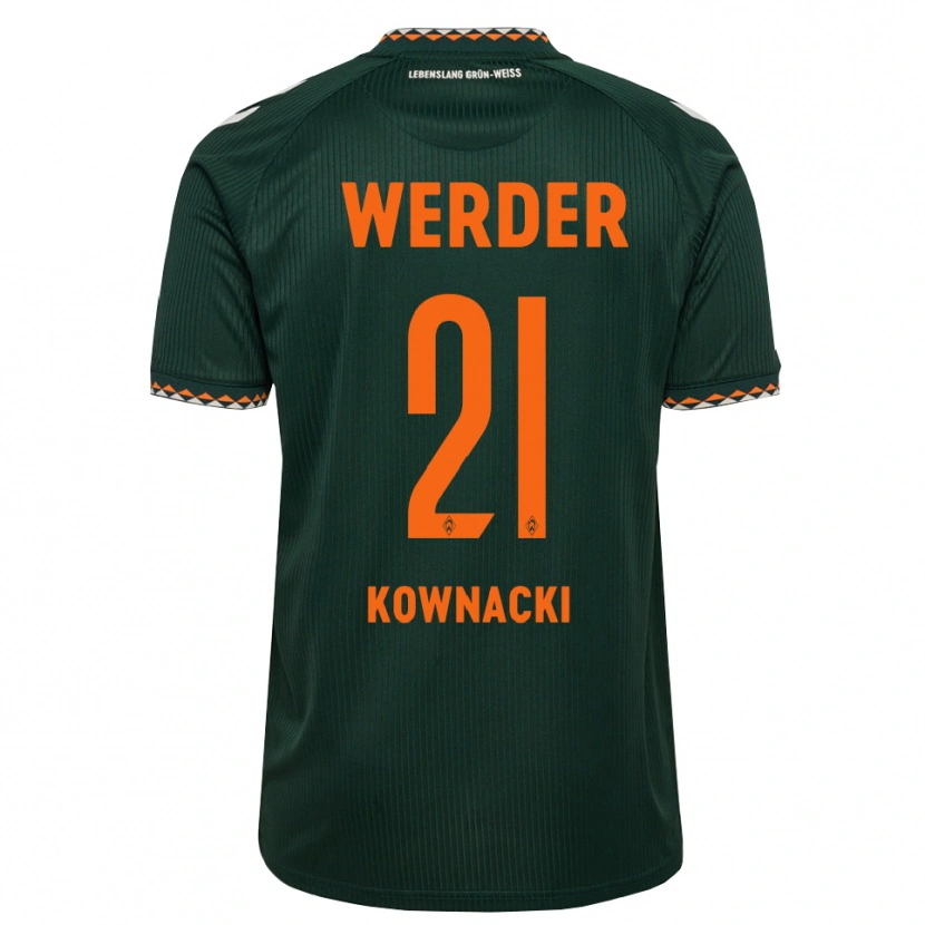 Danxen Homem Camisola Dawid Kownacki #21 Verde Escuro Laranja Branco Alternativa 2026/27 Camisa Brasil