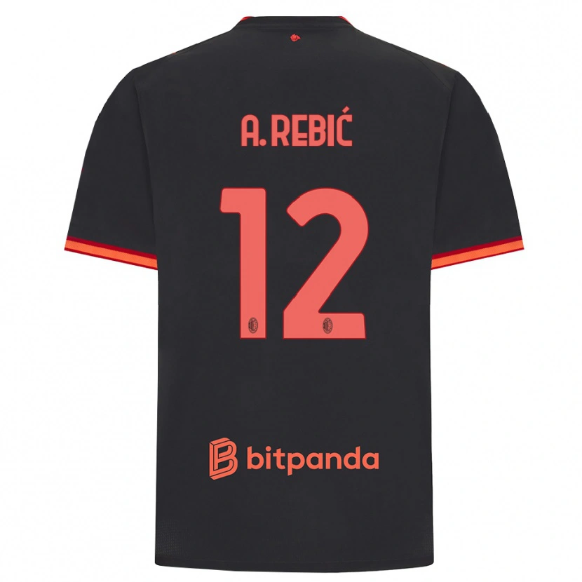 Danxen Homem Camisola Ante Rebic #12 Preto Vermelho Terceiro 2026/27 Camisa Brasil