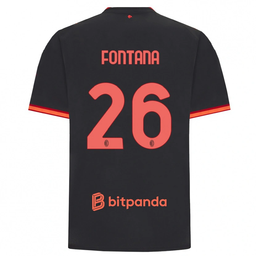 Danxen Homem Camisola Francesco Fontana #26 Preto Vermelho Terceiro 2026/27 Camisa Brasil