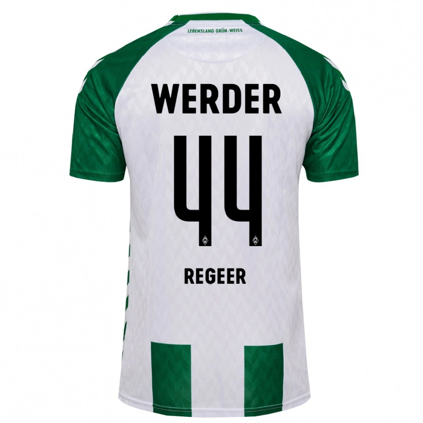Danxen Mulher Camisola Youri Regeer #44 Verde Branco Principal 2026/27 Camisa Brasil