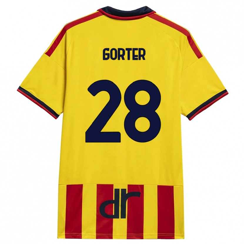 Danxen Mulher Camisola Olaf Gorter #28 Amarelo Vermelho Principal 2026/27 Camisa Brasil