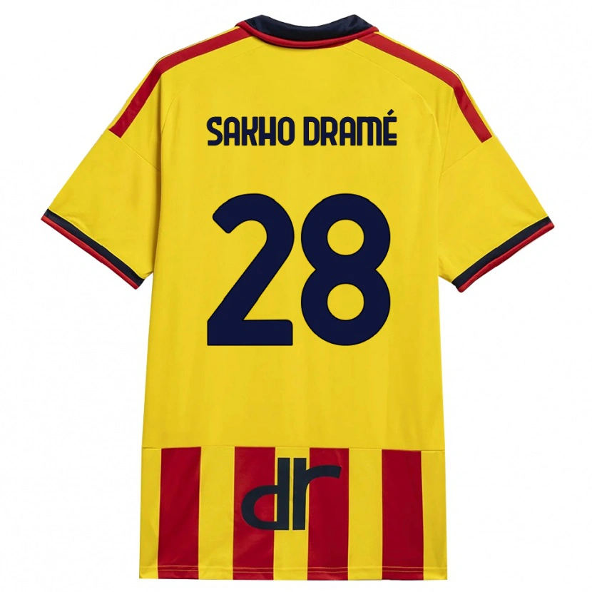 Danxen Mulher Camisola Samba Sakho Dramé #28 Amarelo Vermelho Principal 2026/27 Camisa Brasil