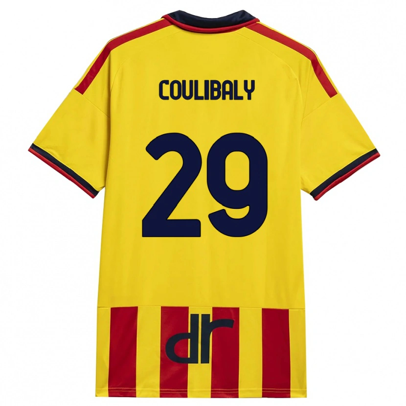 Danxen Mulher Camisola Lassana Coulibaly #29 Amarelo Vermelho Principal 2026/27 Camisa Brasil
