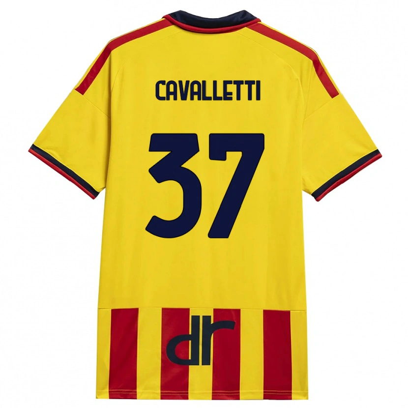 Danxen Mulher Camisola Cristian Cavalletti #37 Amarelo Vermelho Principal 2026/27 Camisa Brasil