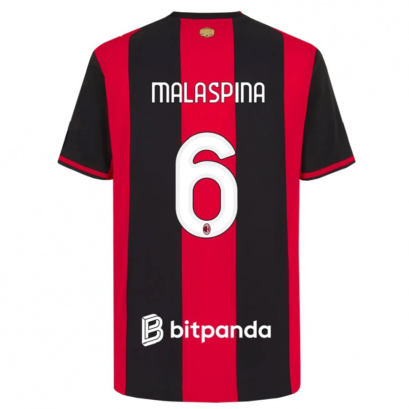 Danxen Mulher Camisola Mattia Malaspina #6 Vermelho Preto Branco Principal 2026/27 Camisa Brasil