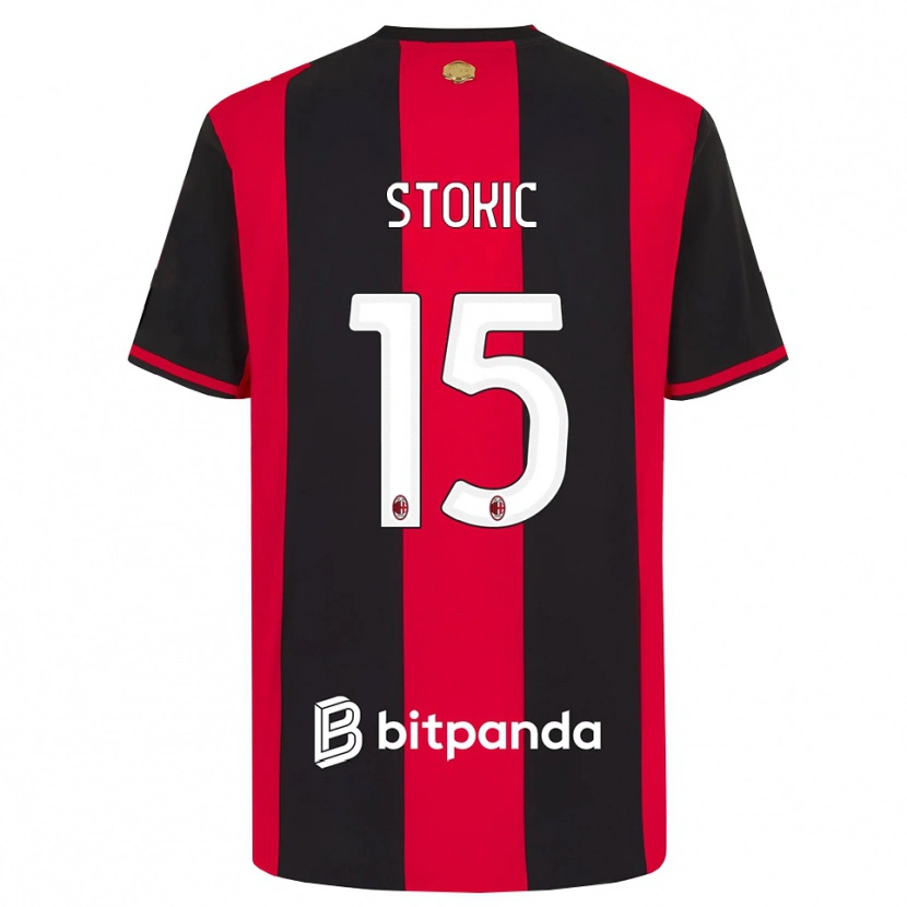 Danxen Mulher Camisola Sara Stokić #15 Vermelho Preto Branco Principal 2026/27 Camisa Brasil