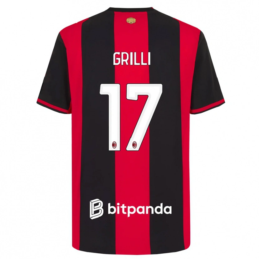 Danxen Mulher Camisola Federico Grilli #17 Vermelho Preto Branco Principal 2026/27 Camisa Brasil