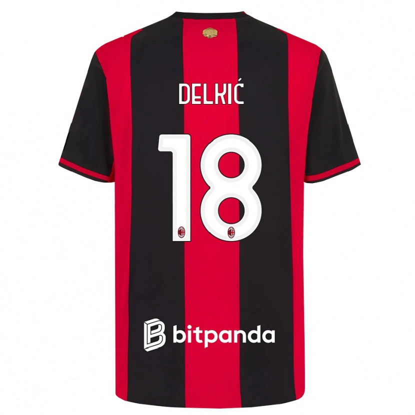 Danxen Mulher Camisola Dino Delkić #18 Vermelho Preto Branco Principal 2026/27 Camisa Brasil