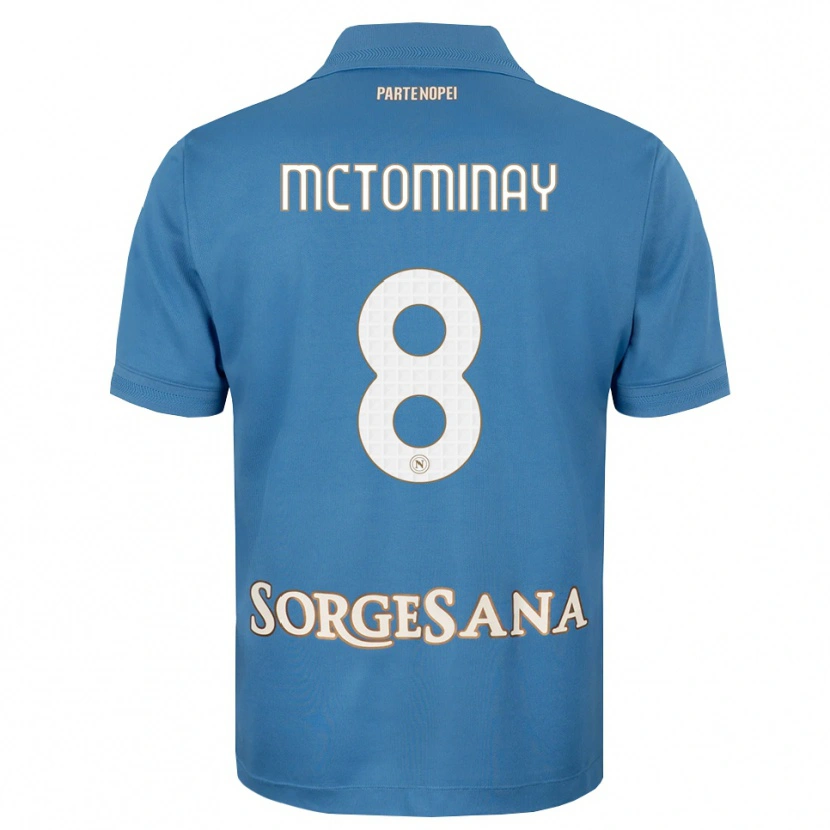 Danxen Mulher Camisola Scott Mctominay #8 Azul Bruma Branco Principal 2026/27 Camisa Brasil