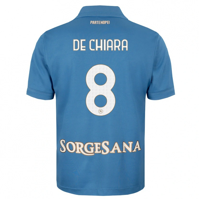 Danxen Mulher Camisola Emmanuele De Chiara #8 Azul Bruma Branco Principal 2026/27 Camisa Brasil
