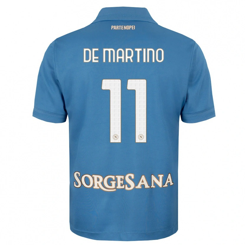 Danxen Mulher Camisola Giuseppe De Martino #11 Azul Bruma Branco Principal 2026/27 Camisa Brasil