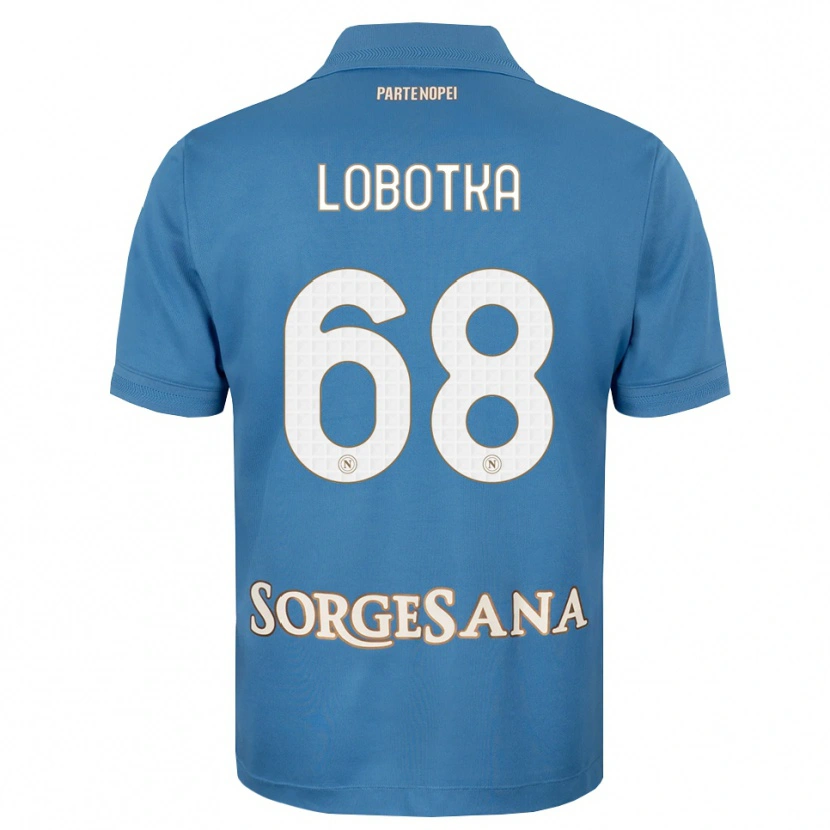 Danxen Mulher Camisola Stanislav Lobotka #68 Azul Bruma Branco Principal 2026/27 Camisa Brasil