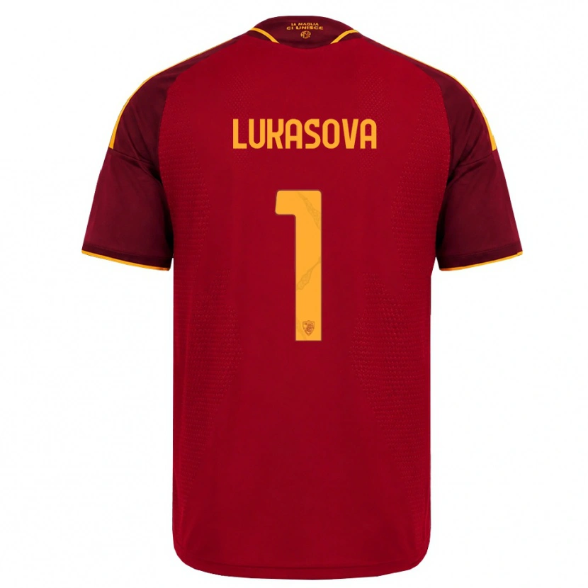 Danxen Mulher Camisola Olivie Lukášová #1 Vermelho Dourado Amarelo Principal 2026/27 Camisa Brasil
