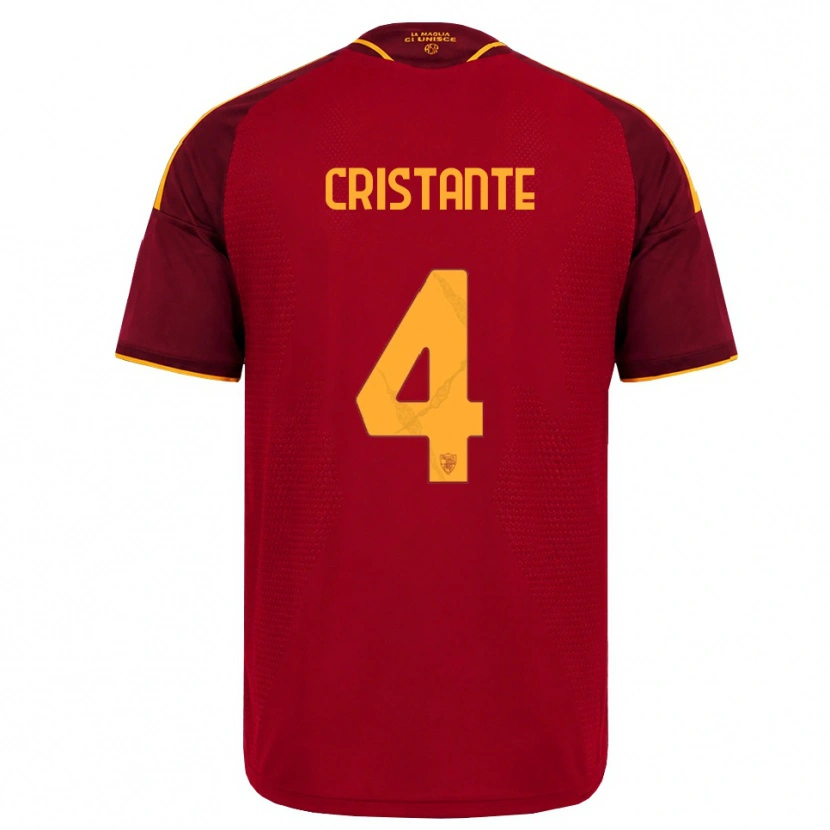 Danxen Mulher Camisola Bryan Cristante #4 Vermelho Dourado Amarelo Principal 2026/27 Camisa Brasil