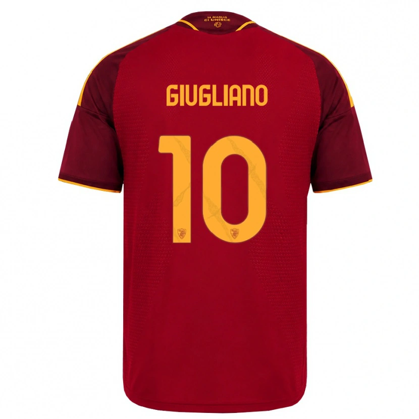 Danxen Mulher Camisola Manuela Giugliano #10 Vermelho Dourado Amarelo Principal 2026/27 Camisa Brasil