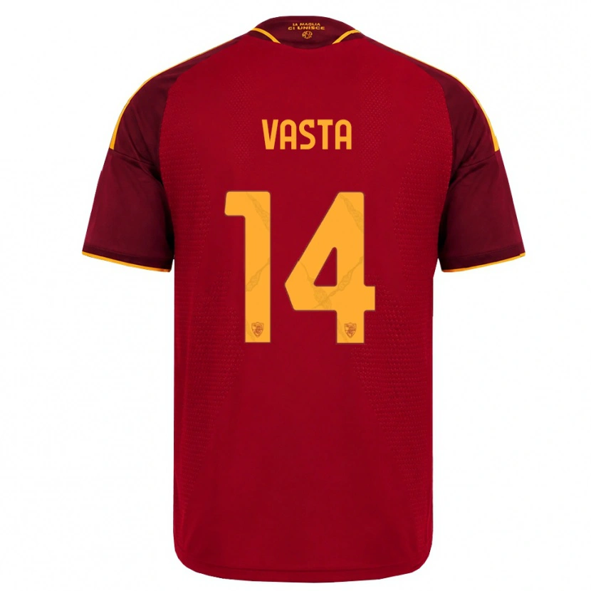 Danxen Mulher Camisola Jacopo Vasta #14 Vermelho Dourado Amarelo Principal 2026/27 Camisa Brasil
