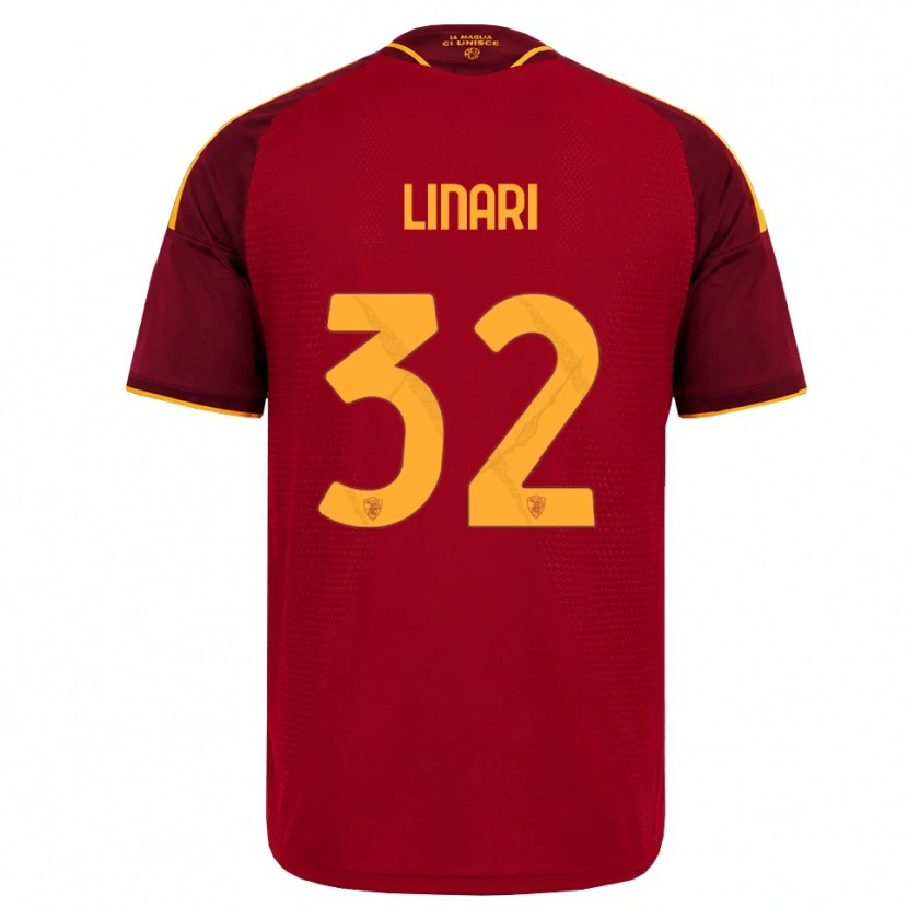 Danxen Mulher Camisola Elena Linari #32 Vermelho Dourado Amarelo Principal 2026/27 Camisa Brasil