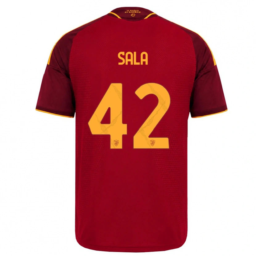 Danxen Mulher Camisola Edoardo Sala #42 Vermelho Dourado Amarelo Principal 2026/27 Camisa Brasil
