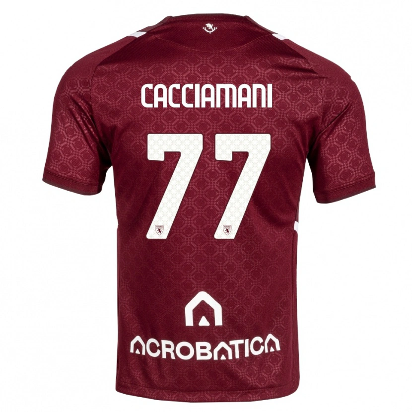 Danxen Mulher Camisola Alessio Cacciamani #77 Bordô Branco Principal 2026/27 Camisa Brasil