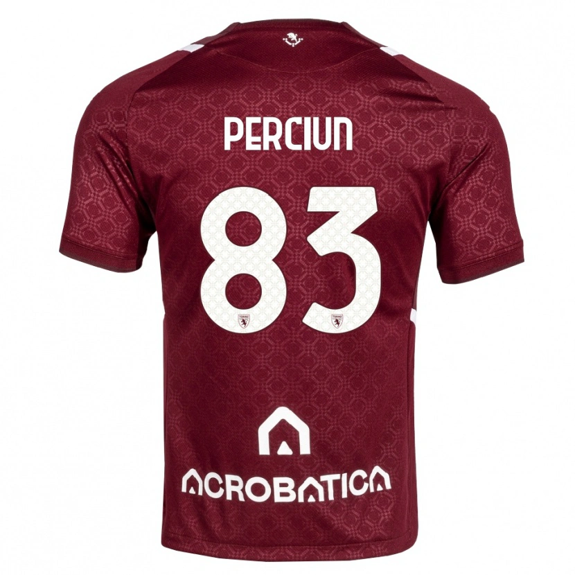 Danxen Mulher Camisola Sergiu Perciun #83 Bordô Branco Principal 2026/27 Camisa Brasil