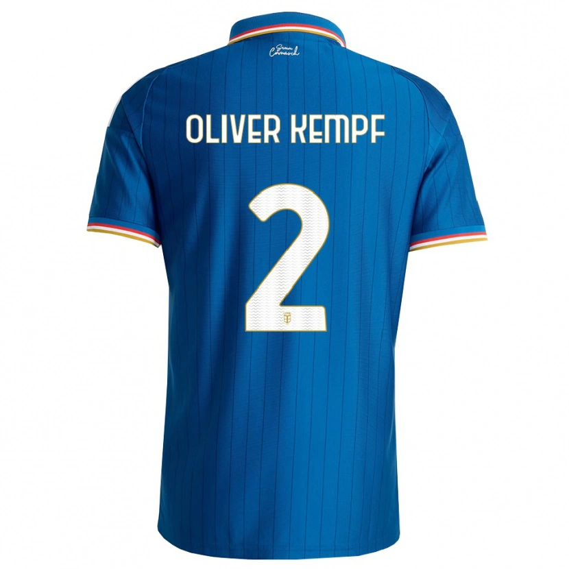 Danxen Mulher Camisola Marc Oliver Kempf #2 Azul Branco Vermelho Principal 2026/27 Camisa Brasil