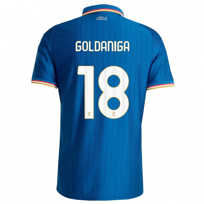 Danxen Mulher Camisola Edoardo Goldaniga #18 Azul Branco Vermelho Principal 2026/27 Camisa Brasil