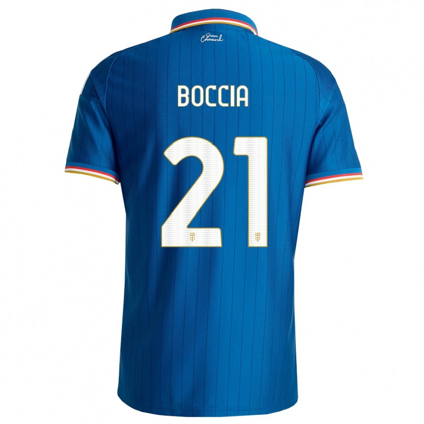 Danxen Mulher Camisola Thomas Boccia #21 Azul Branco Vermelho Principal 2026/27 Camisa Brasil