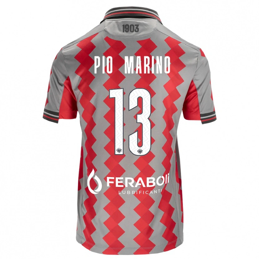 Danxen Mulher Camisola Lorenzo Pio Marino #13 Cinza Vermelho Branco Principal 2026/27 Camisa Brasil