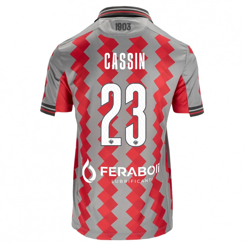 Danxen Mulher Camisola Marco Cassin #23 Cinza Vermelho Branco Principal 2026/27 Camisa Brasil