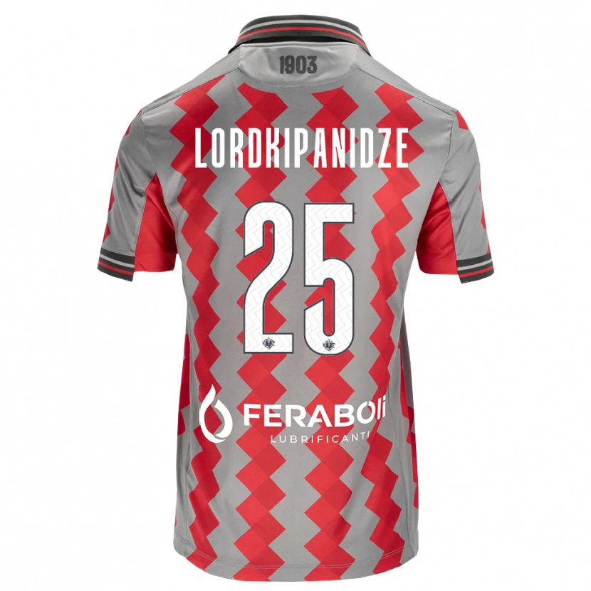 Danxen Mulher Camisola Dachi Lordkipanidze #25 Cinza Vermelho Branco Principal 2026/27 Camisa Brasil