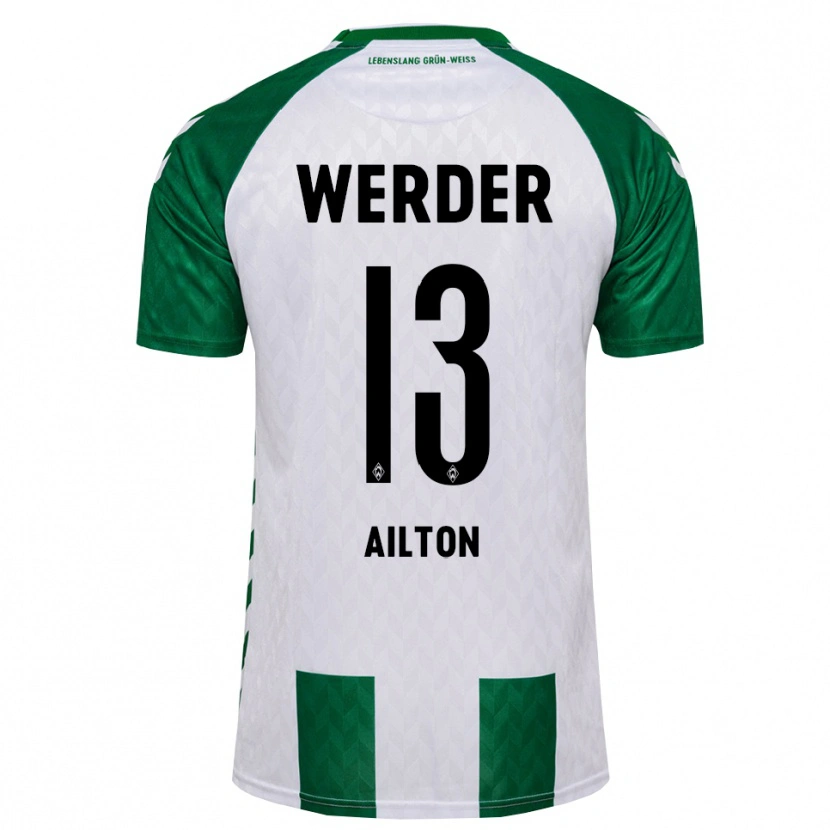 Danxen Mulher Camisola Ailton Ramon Goncalves Rodriguez #13 Verde Branco Principal 2026/27 Camisa Brasil