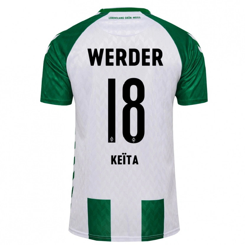 Danxen Mulher Camisola Naby Keïta #18 Verde Branco Principal 2026/27 Camisa Brasil