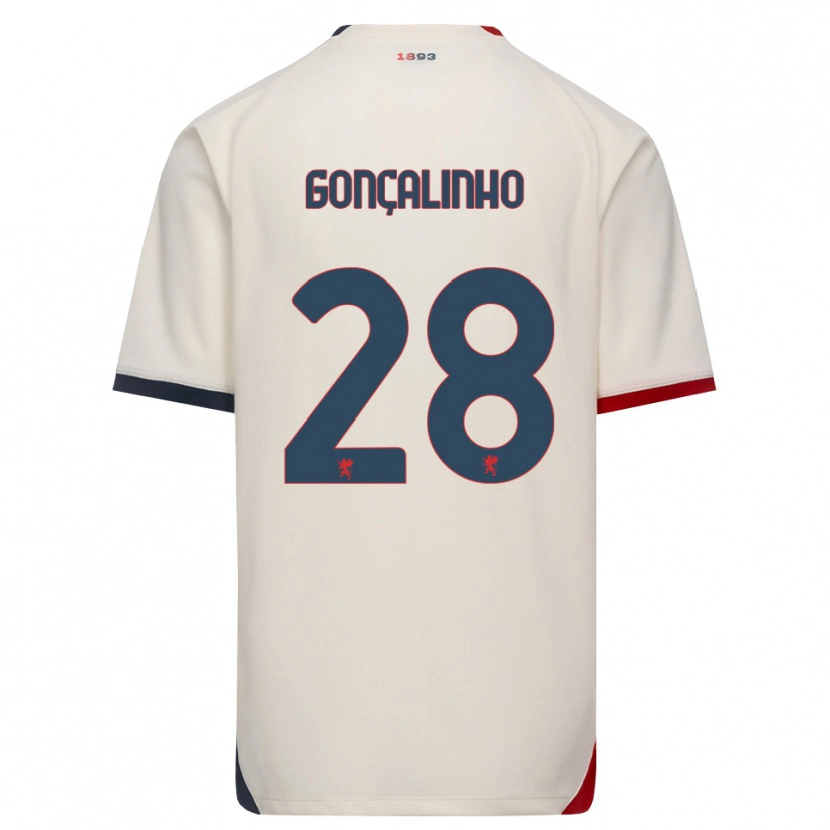 Danxen Mulher Camisola João Gonçalinho #28 Branco Off-Red Alternativa 2026/27 Camisa Brasil