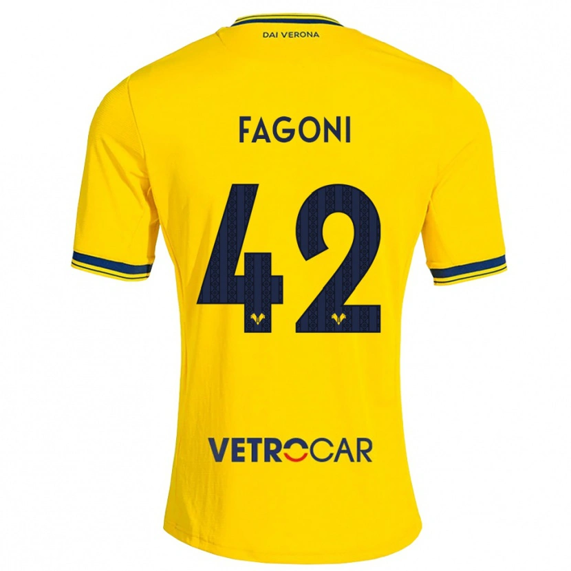 Danxen Mulher Camisola Marco Fagoni #42 Amarelo Vermelho Alternativa 2026/27 Camisa Brasil