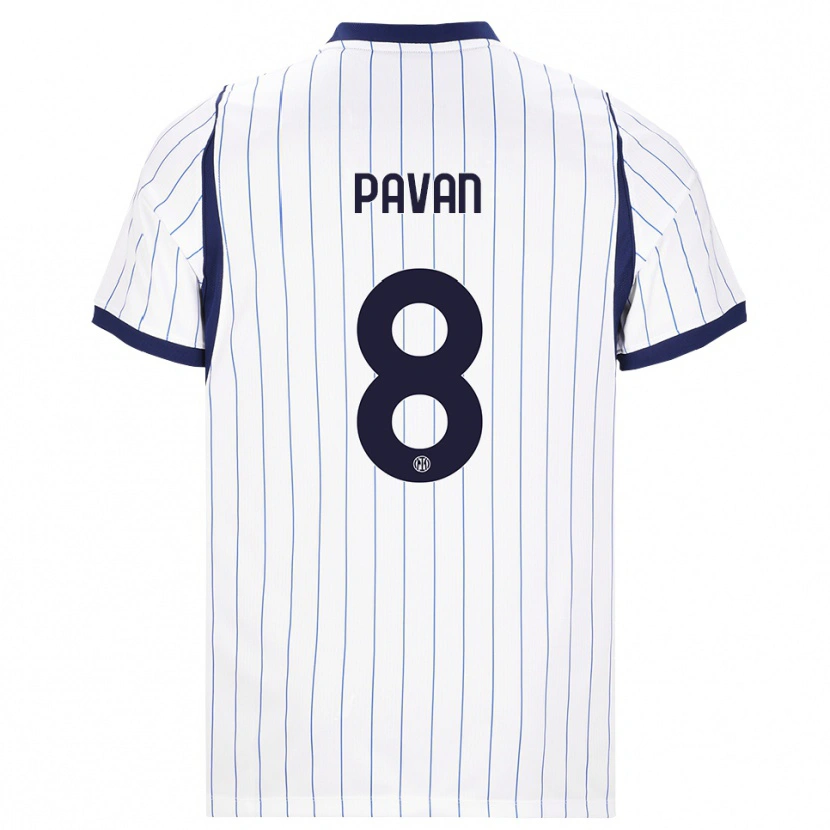 Danxen Mulher Camisola Matilde Pavan #8 Branco Azul Marinho Alternativa 2026/27 Camisa Brasil