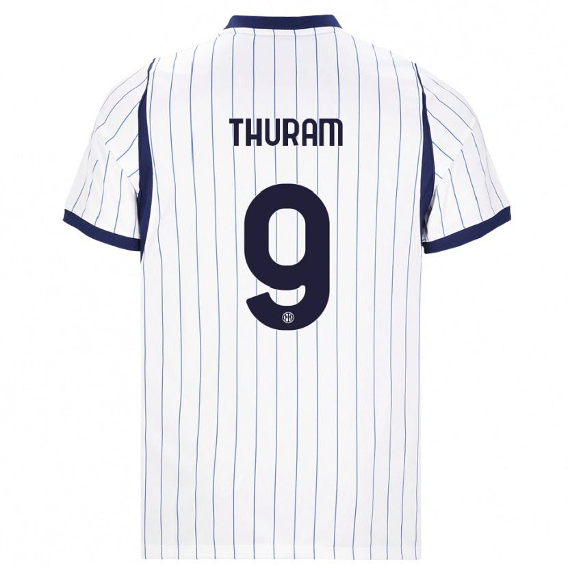 Danxen Mulher Camisola Marcus Thuram #9 Branco Azul Marinho Alternativa 2026/27 Camisa Brasil