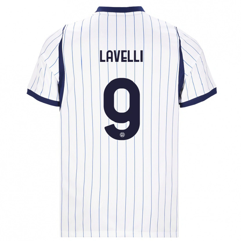 Danxen Mulher Camisola Matteo Lavelli #9 Branco Azul Marinho Alternativa 2026/27 Camisa Brasil
